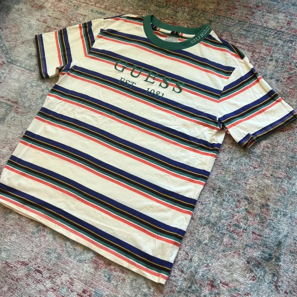Guess Men's Striped T-Shirt - Picture 2 of 4